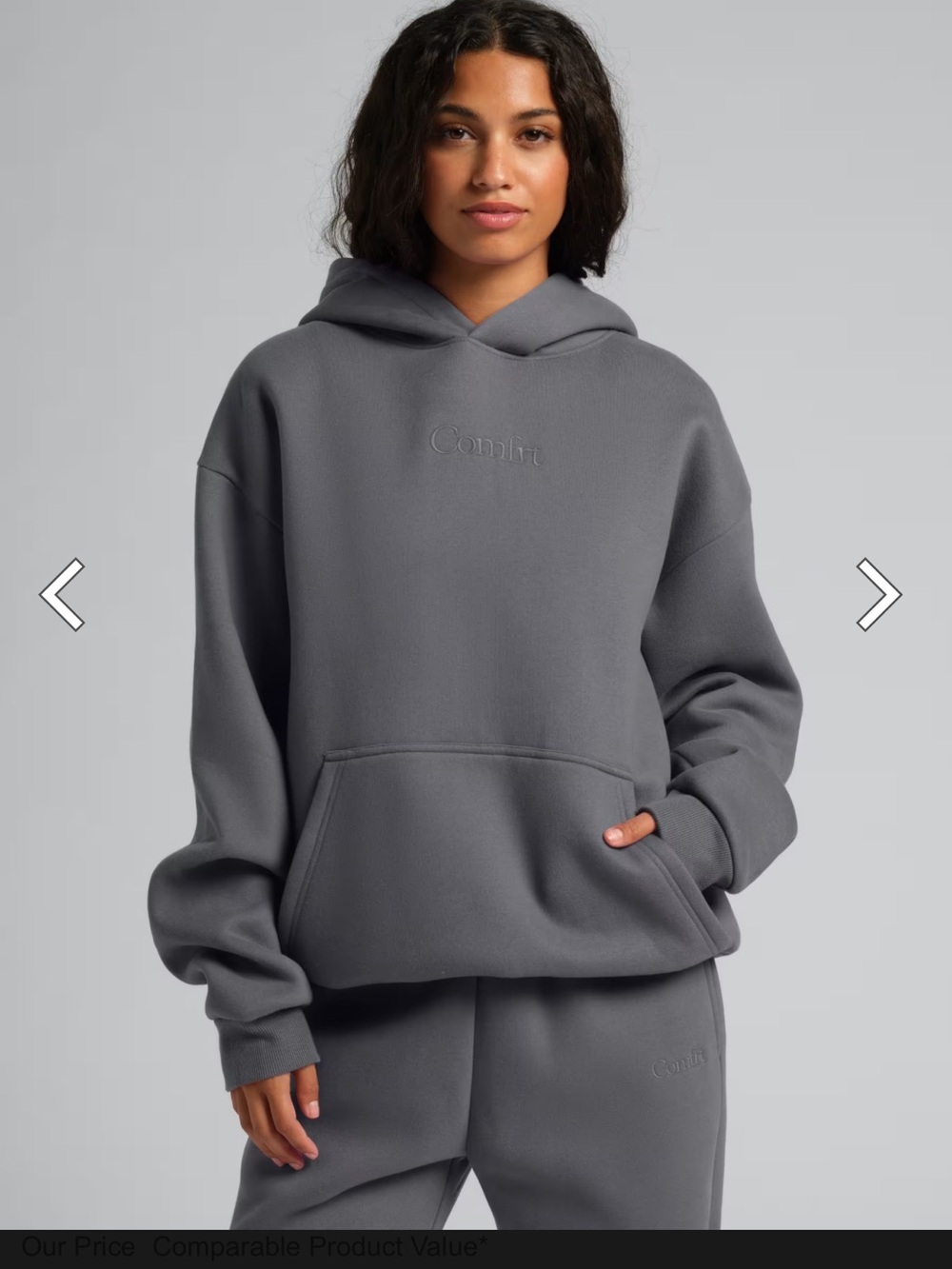 Comfrt NWT signature hoodie size small steel grey